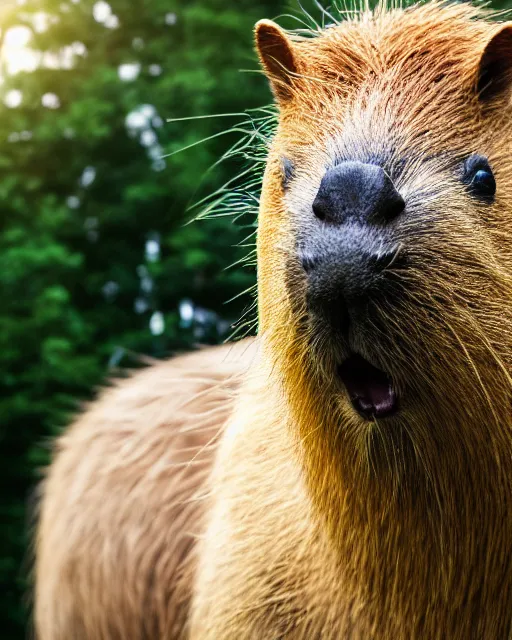 Image similar to a portrait photo of a doctor who is also a capybara, 4 k, high quality, award winning photo