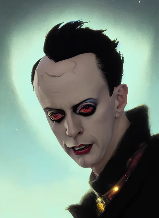 Image similar to Highly detailed portrait of Klaus Nomi, in GTA V, Stephen Bliss, unreal engine, fantasy art by Greg Rutkowski, Loish, Rhads, ferdinand knab, Makoto Shinkai and Lois van baarle, ilya kuvshinov, rossdraws, Tom Bagshaw, alphonse mucha, global illumination, radiant light, detailed and intricate environment