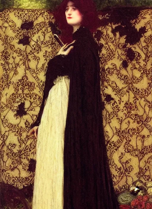 Image similar to ( ( gothic # ) ) princess portrait *. *. by edwin austin abbey * *, highly detailded