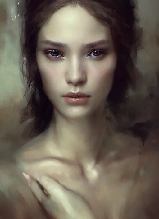 Image similar to portrait of beautiful woman, intricate, elegant, highly detailed, digital photography, art by artgerm ruan jia and greg rutkowski