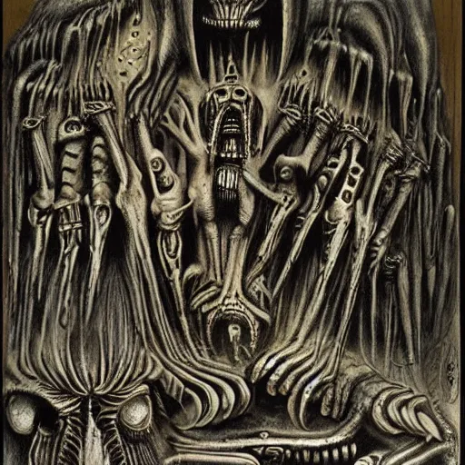 Prompt: dante's inferno by hr giger