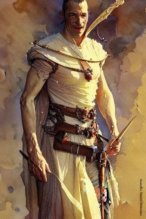 Image similar to attractive male, fantasy, dnd, character design, painting by jean giraud, greg rutkowski, carl larsson