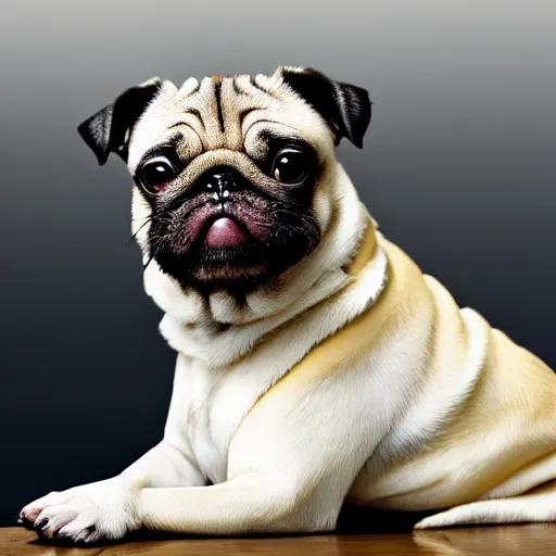 Prompt: walter white as a pug, photo