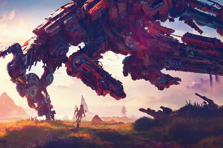 Image similar to sunwing machine mecanical creature robot of horizon forbidden west horizon zero dawn bioluminiscence global illumination ray tracing hdr fanart arstation by ian pesty and alena aenami artworks in 4 k