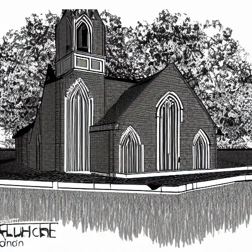 Prompt: plan drawing of church inspired by nature