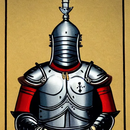 Prompt: a knight wearing pepsi armor