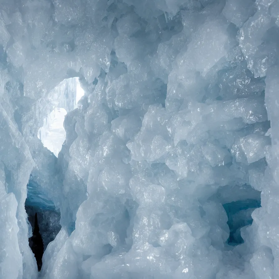 Image similar to cream cheese inside an ice cavern, hd photo