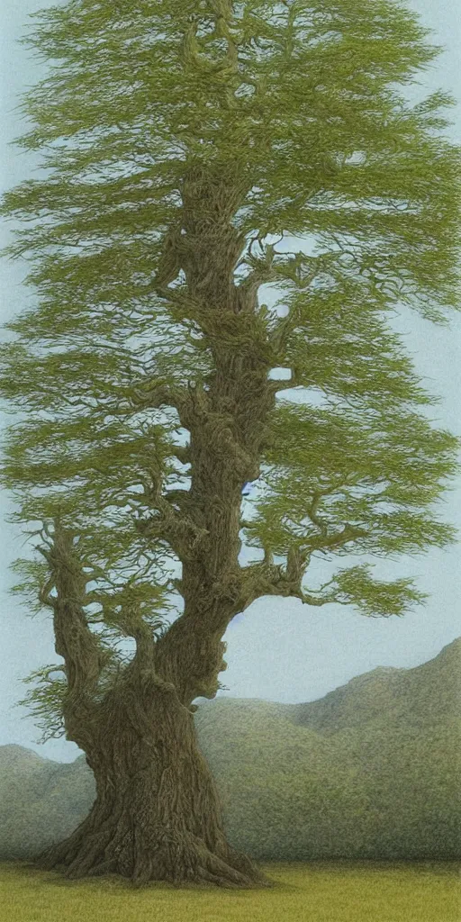Prompt: artwork by john howe of a white oak