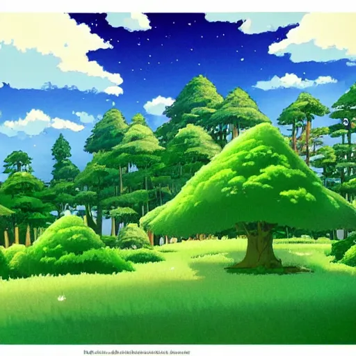 Prompt: Forest landcape by Studio Ghibli