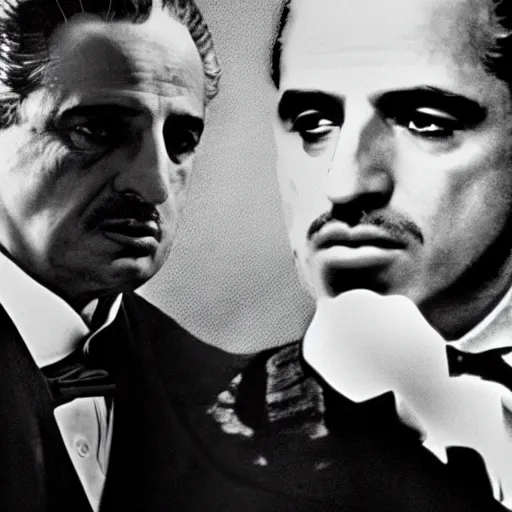 Image similar to the godfather. cinematic, studio lighting