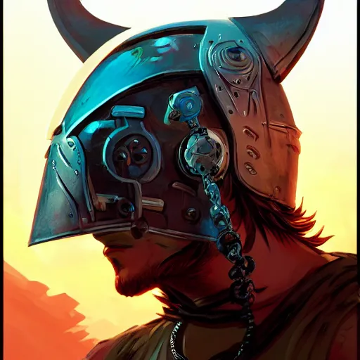 Image similar to cyberpunk viking helmet mask warrior goddess robot ninja fantasy, art gta 5 cover, official fanart behance hd artstation by jesper ejsing, by rhads, makoto shinkai and lois van baarle, ilya kuvshinov, ossdraws