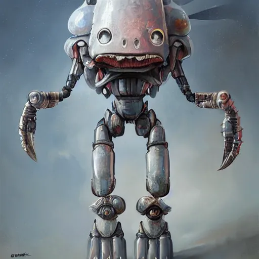 Image similar to a gray unicorn alien and a robotic crab, with african decoration and a spongebob puppet, highly detailed, concept art, art by wlop and artgerm and greg rutkowski, masterpiece, trending on artstation, 8 k