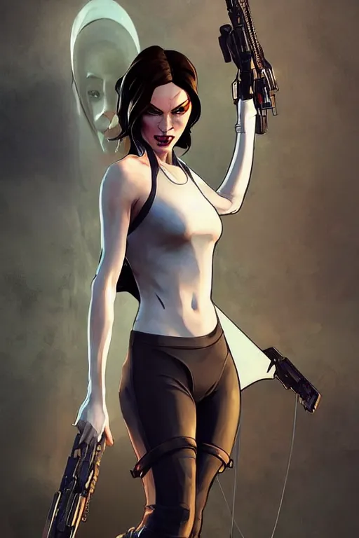 Prompt: gta character as aeon flux profile picture by greg rutkowski, dynamic pose, fortnite, flat matte painting, intricate, futuristic, fantasy, elegant, by stanley artgerm lau, greg rutkowski, thomas kindkade, alphonse mucha, loish, norman rockwell, fantasy lut, asymmetric, long hair, retro computer graphics, video game, fluid lines,