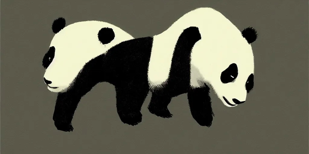 Image similar to “a lovely panda animation style. Concept art by Nico Marlet”