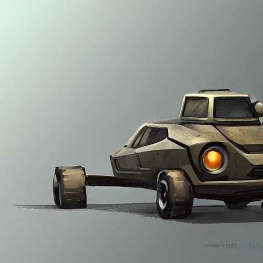 Image similar to 2d concept art of small vehicle by Dawid Michalczyk