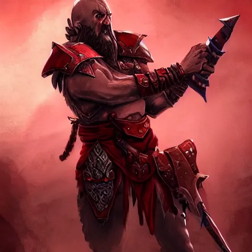 Image similar to ((((Mars the God of war)))), red theme, bloody battlefield, weapons and armors, Dota 2 hero, hearthstone art style, epic fantasy style art, fantasy epic digital art, epic fantasy card game art