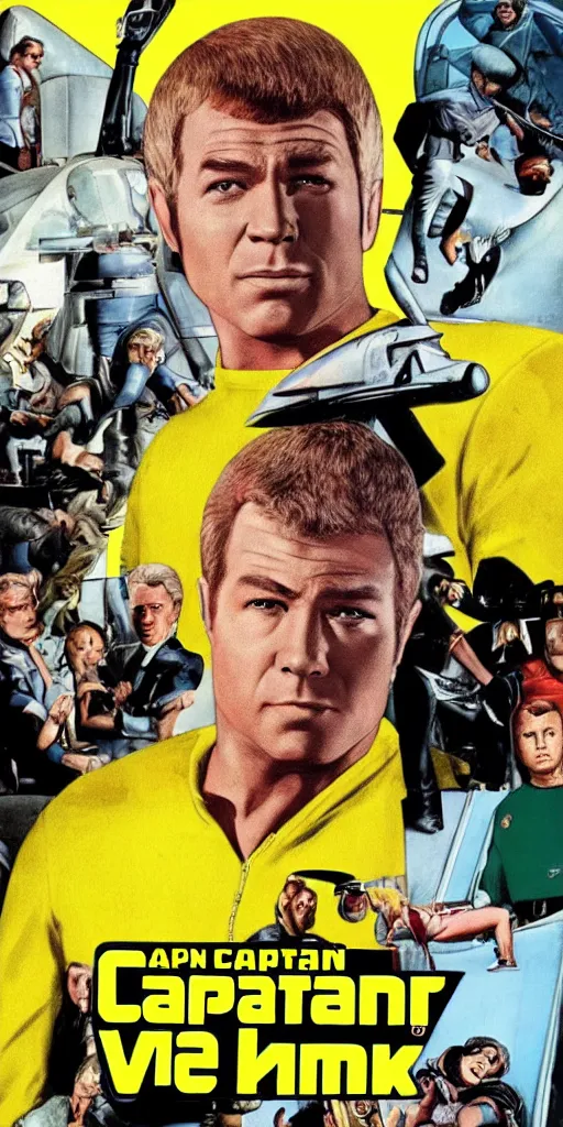 Image similar to captain kirk like a GTA poster