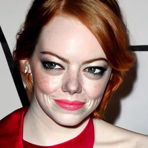 Prompt: big rock solid stone with the emerging face of emma stone