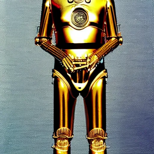 Prompt: C-3PO performing at woodstock