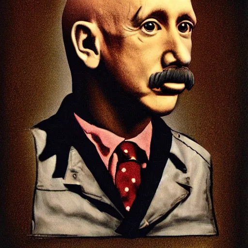 Prompt: skinhead einstein portrait