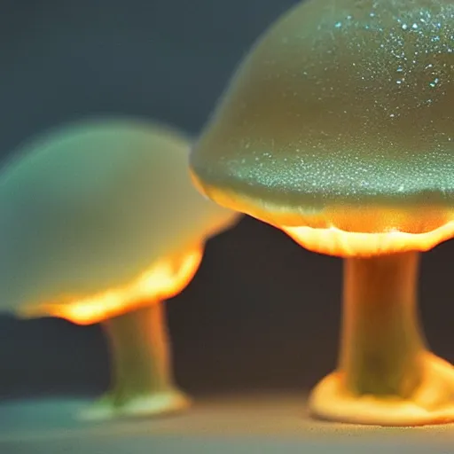 Image similar to “ photo of a glowing alien mushroom, super realistic ”