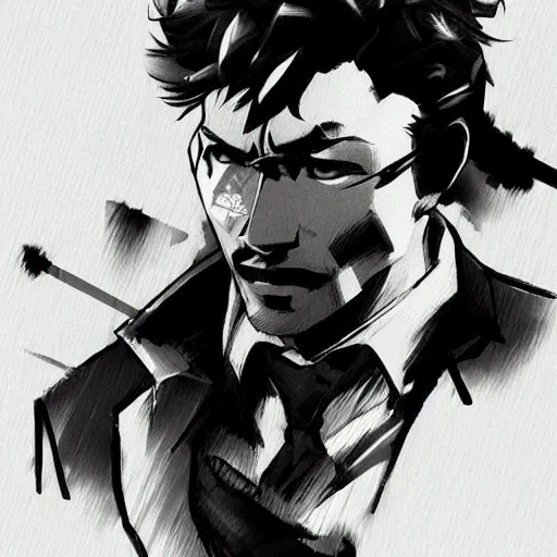 Image similar to a noir detective in the style of Yoji Shinkawa trending on artstation deviantart Pinterest detailed High Resolution HD 8k