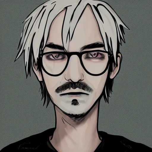 Image similar to punk jeffrey dahmer psycho, profile picture, grunge fashion, reflection, cute artwork, inspired by made in abyss, gothic style