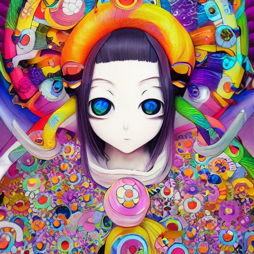 Prompt: an anime worm girl, beautiful shadowing, 3 d shadowing, reflective surfaces, illustrated completely, 8 k beautifully detailed pencil illustration, extremely hyper - detailed pencil illustration, intricate, epic composition, very very kawaii, masterpiece, bold complimentary colors. stunning masterfully painted by takashi murakami