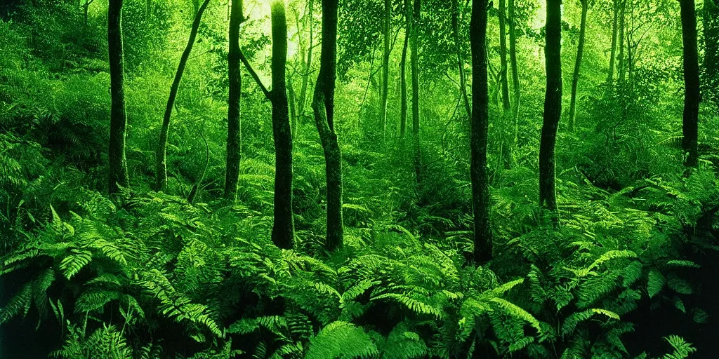 Prompt: lush broadleaf montain forest, rich vegetation, glare, bright details, contrasting, daylight, highly detailed, by dieter rams 1 9 9 0, national geographic magazine, reportage photo, natural colors