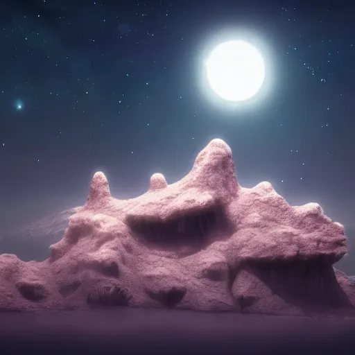 Prompt: david attenborough nature documentry footage, ultra high definition, 8 k, misty ethereal floating islands at night, full moonlit sky, amethyst citrine opal, crystal towers, pastel tones, fantasy concept art, artstation