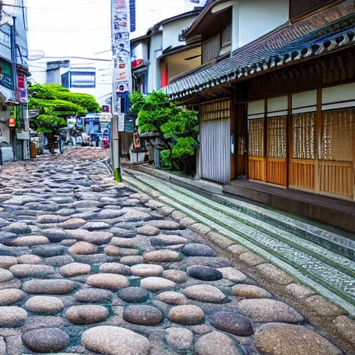 Image similar to japanese city but everyone there turns to stones