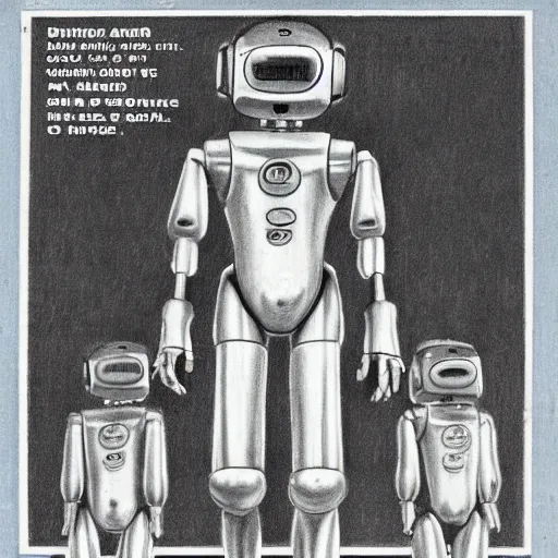 Prompt: “a drawing of a skinny silver humanoid robot preparing for a race on a race track, wide shot, midday, on the cover of a 1970s science fiction magazine”