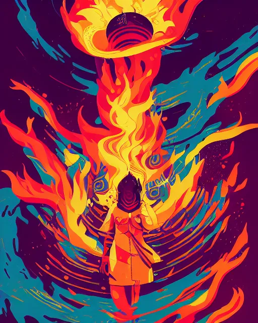 Prompt: priestess in a chaotic storm of liquid smoke, portrait, by petros afshar, ross tran, tom whalen, peter mohrbacher, bubbly fiery cosmic scenery, radiant light