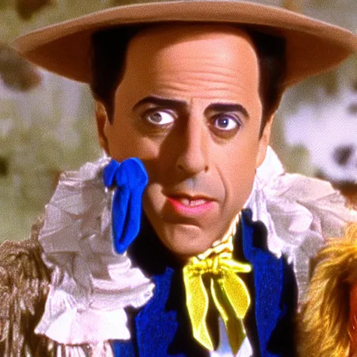 Prompt: jerry seinfeld in the wizard of oz, 4 k hd film still