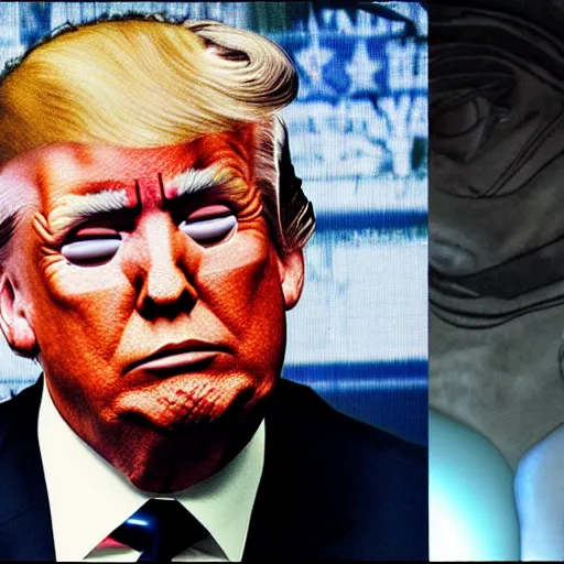 Prompt: Donald Trump as a cyborg