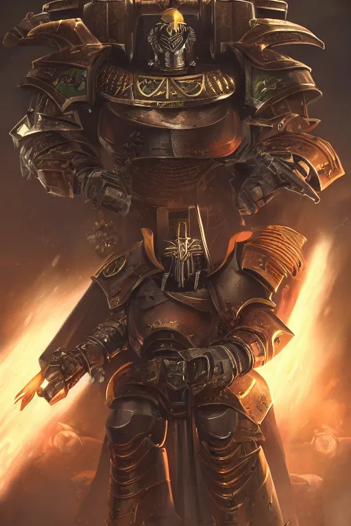 Image similar to armor portrait heros warhammer 4 0 k horus heresy fanart - the primarchs emperor by johannes helgeson animated with vfx concept artist & illustrator global illumination ray tracing hdr fanart arstation zbrush central hardmesh 8 k octane renderer comics stylized