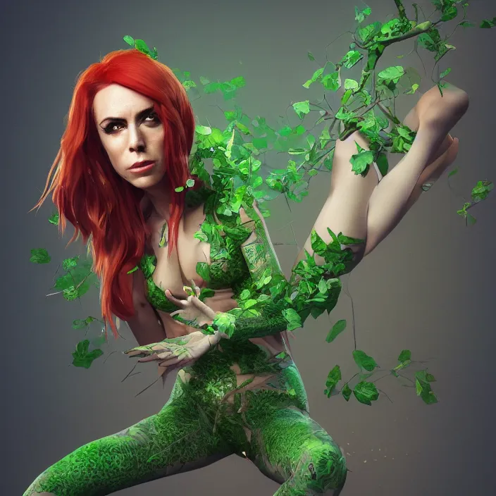 Prompt: portrait of Melanie C as a Poison Ivy. intricate artwork. by Tooth Wu, wlop, beeple, dan mumford. octane render, trending on artstation, greg rutkowski very coherent symmetrical artwork. cinematic, hyper realism, high detail, octane render, 8k