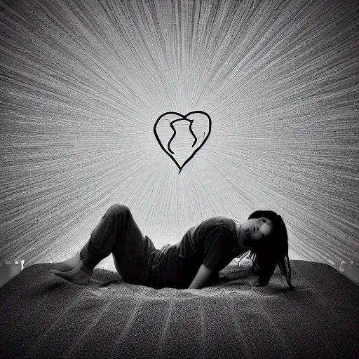 Image similar to our heart's mind is a dream ( wake up ), in the style of hiroya oku and riyoko ikeda and stanley kubrick, black and white, photorealistic, epic, super technical, profound, surreal, 3 d render