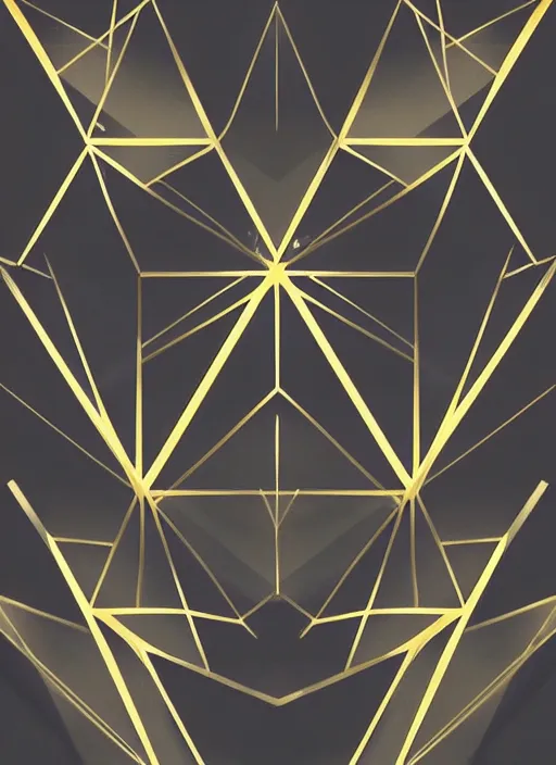 Prompt: symmetrical, award - winning painting, abstract, gold and silver shapes, rectangles, geometry, elegant, luxurious, beautiful, pitch black background