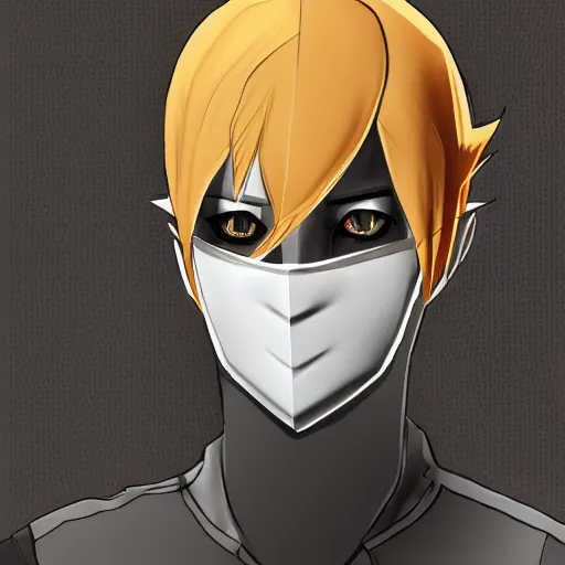 Prompt: guy character in mask looking straight made in persona style highly detailed high quality, 8k, smooth, art, digital art colorful