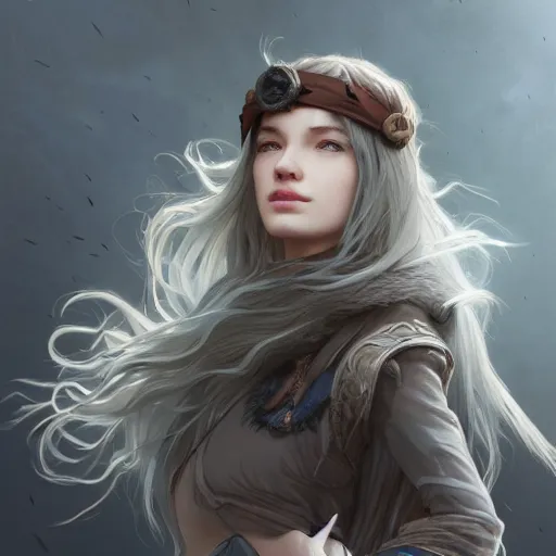 Image similar to winds of winter, au naturel, grey eyes, hyper detailed, digital art, trending in artstation, cinematic lighting, studio quality, smooth render, unreal engine 5 rendered, octane rendered, concept art, smooth, sharp focus, illustration, art by artgerm and greg rutkowski and alphonse mucha and ian sprigger and wlop and krenz cushart