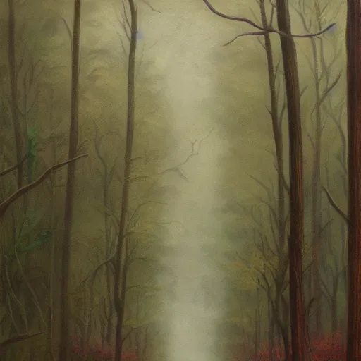 Prompt: humanoid bathynomus, swamp, forest, foggy, oil painting