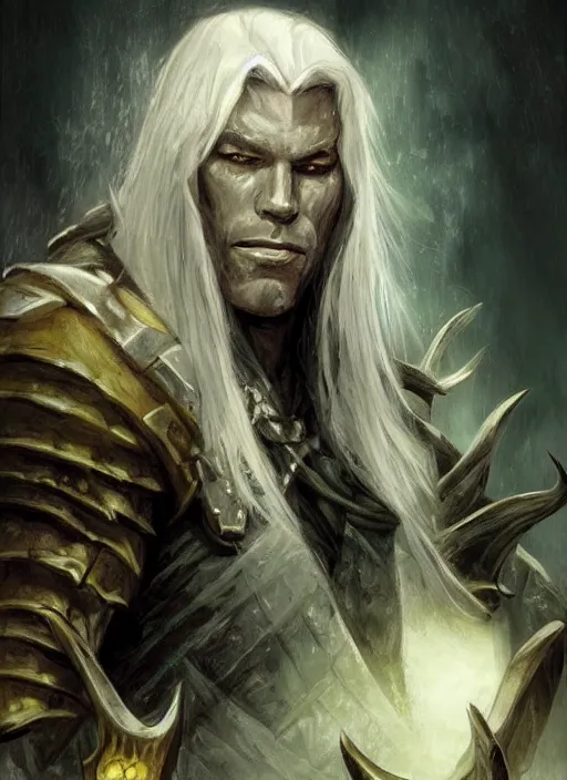 Image similar to portrait of drizzt do'urden, fantasy concept art, very detailed