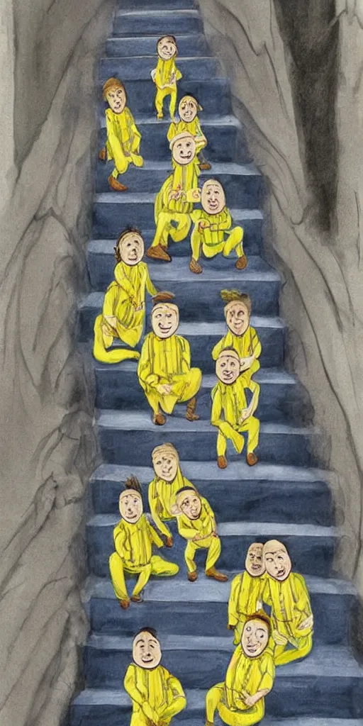 Prompt: bananas in pyjamas are coming down the stairs, photorealistic highly detailed