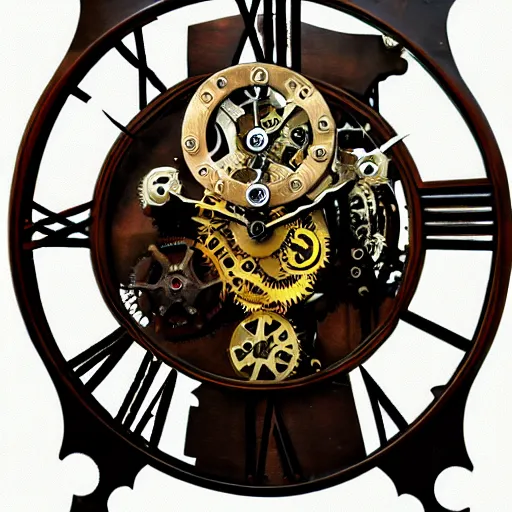 Prompt: an owl shaped steampunk mechanical clock