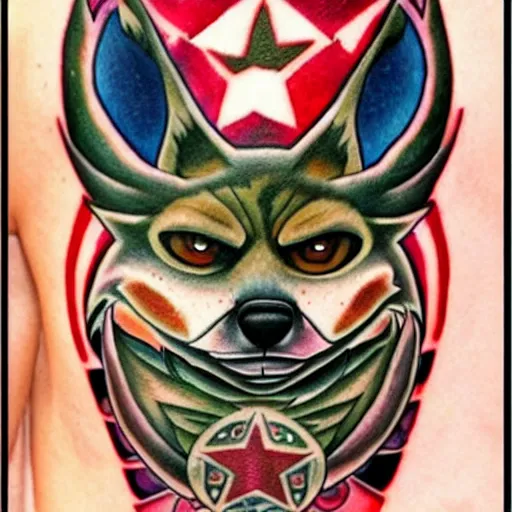 Image similar to an amazing tattoo of star fox