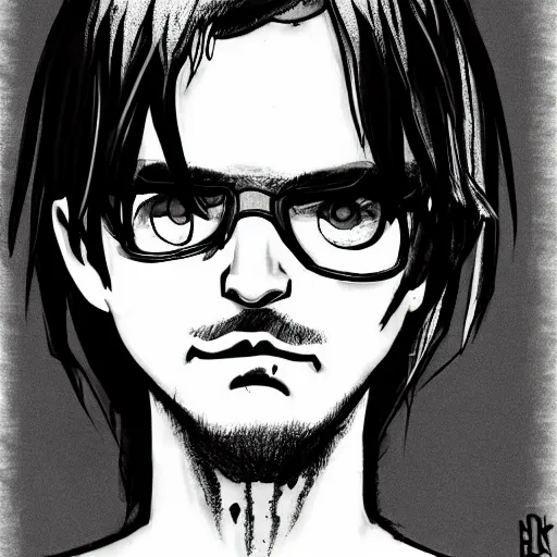 Image similar to punk jeffrey dahmer psycho, profile picture, grunge fashion, reflection, cute artwork, inspired by made in abyss, gothic style