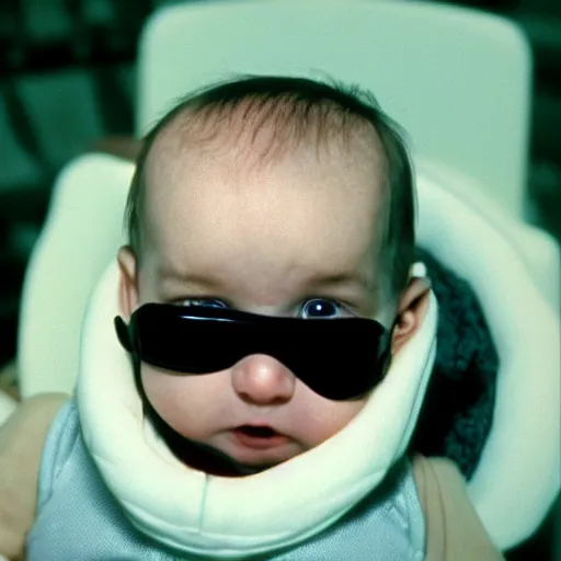 Image similar to stanley kubrick as the baby from 2 0 0 1 cinematic 3 5 mm dramatic hdr