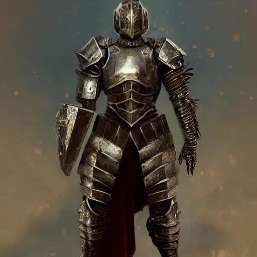 Prompt: a hell knight in heavy armor, au naturel, hyper detailed, digital art, trending in artstation, cinematic lighting, studio quality, smooth render, unreal engine 5 rendered, octane rendered, art style by klimt and nixeu and ian sprigger and wlop and krenz cushart