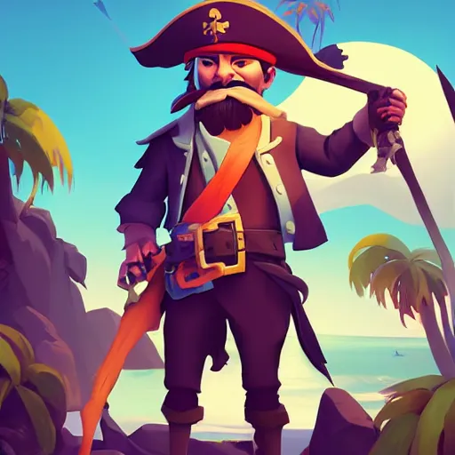 Image similar to painting jack the pirate on sea of thieves game avatar hero smooth face median photoshop filter cutout vector behance hd by jesper ejsing, by rhads, makoto shinkai and lois van baarle, ilya kuvshinov, rossdraws, illustration, art by ilya kuvshinov and gustav klimt